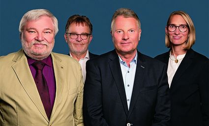 Manfred Niemann, Dieter Hillebrand,
Rolf Zimmermanns und Heike Ruland (von
links) stehen an der Spitze von Vorstand und
Vertreterversammlung der Deutschen
Rentenversicherung Rheinland. 