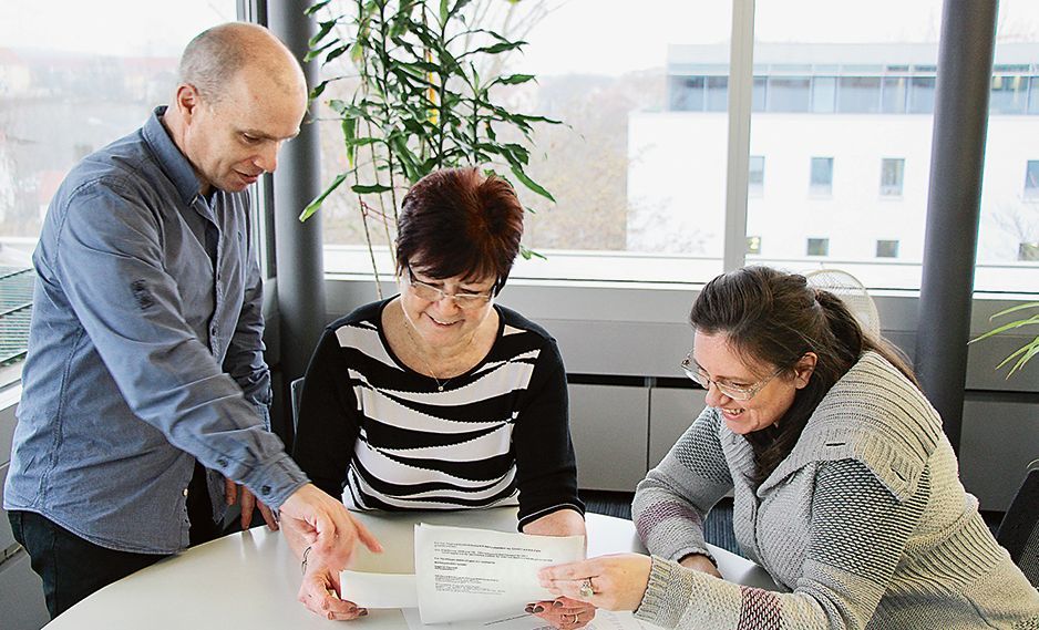 Frank Dalbert, Dagmar Heinrich und Nora Seelisch (v.l.n. r.) vom mitteldeutschen Rentenversicherungsträger.